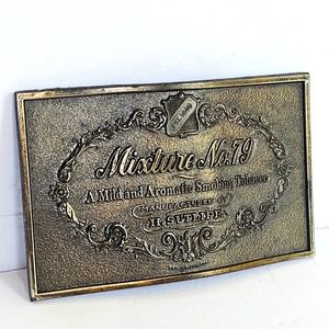 Vintage Lewis Buckles Mixture No 79 Tobacco Brass Belt Buckle H Sutliff USA Made